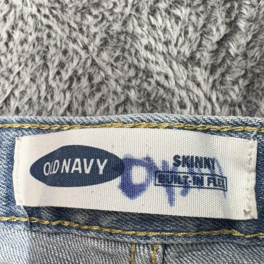 Old Navy Skinny‎ Built-In Flex Jeans Girls Size 14 Light Wash Distressed
